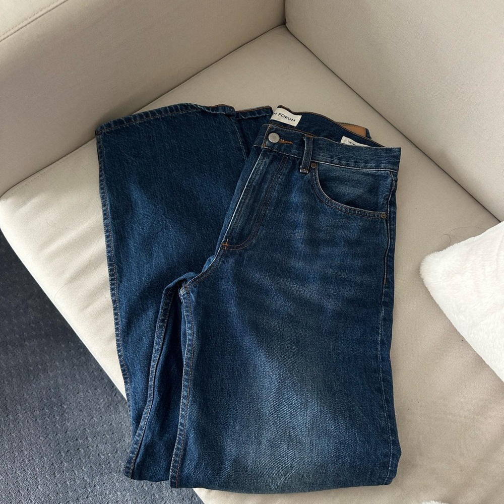 Denim Forum IGGY Be About Dark Blue Wide Leg Jeans